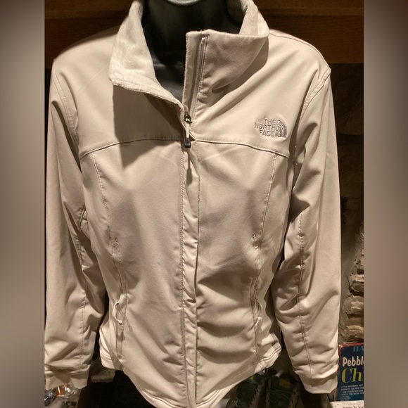 NORTH FACE WOMEN’S CREAM SOFT PLUSH FAUX FUR LINING WINTER JACKET COAT. SZ.L - Picture 5 of 13
